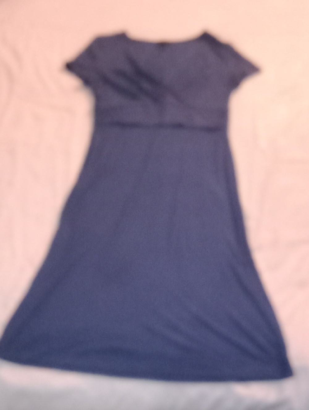Talbots Short Sleeve Midi Dress in Navy Blue